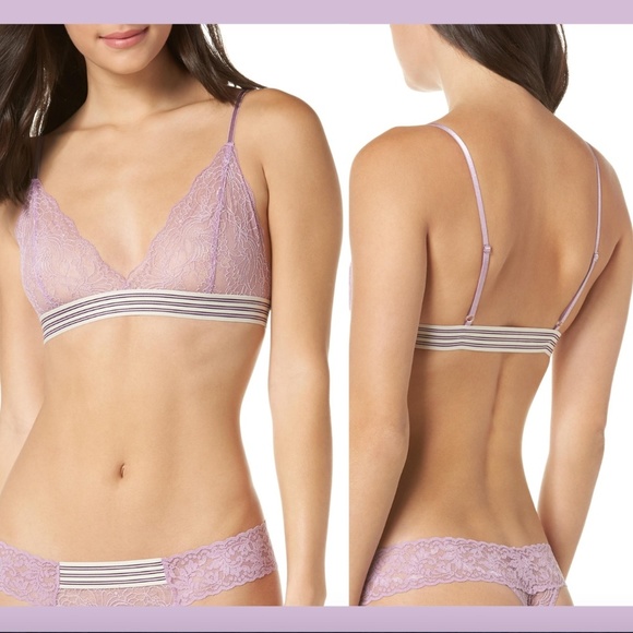 NEW $63 Hanky Panky Lace Triangle Bralette Purple [ SZ Small ] #3395‎